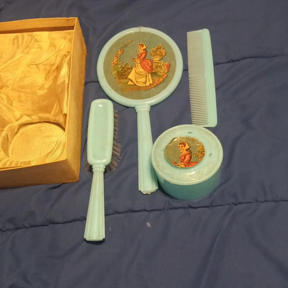 Vintage 4 piece celluloid vanity set